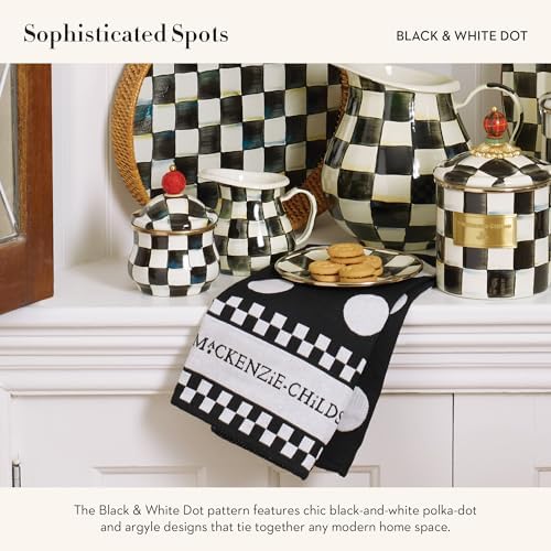 Set of 3 Cute Black-and-White Dot Cotton Dish Towels