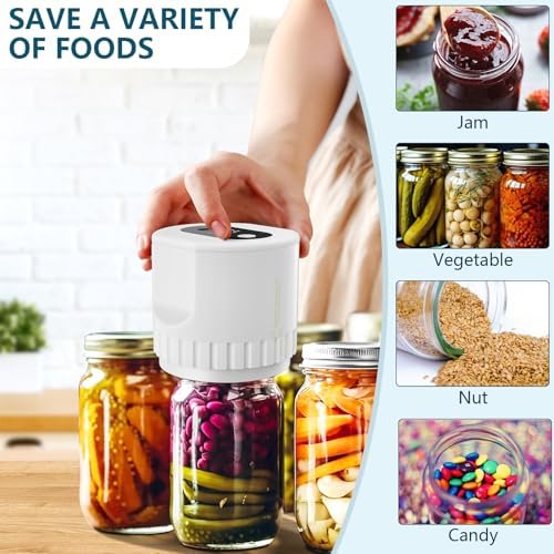 Electric Jar Vacuum Sealer Kit Wide Regular Mouth Jar Sealer