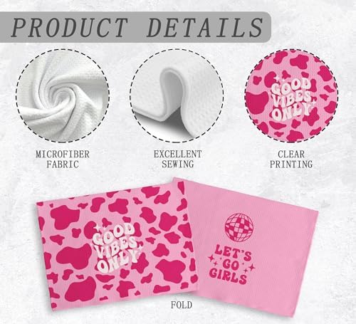 Lets Go Girls Hot Pink Bath Towel Set of 2