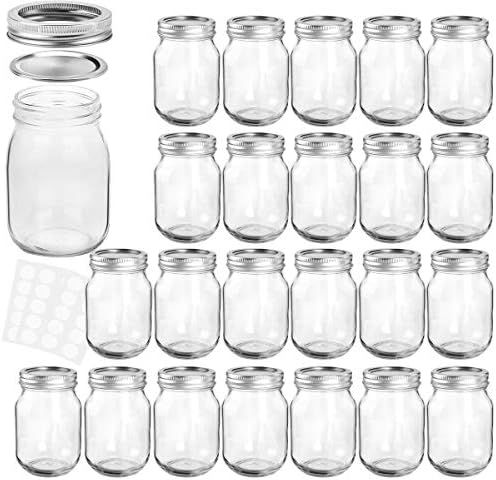 KAMOTA 12 Oz Mason Jars 24 Pack with Lids and Bands