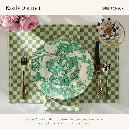 MacKenzie-Childs Linen Dish Towel Green Check 1