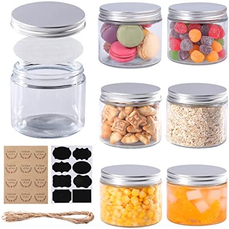 Mini Mason Jars 6-Pack Sealed Lids and Labels for DIY
