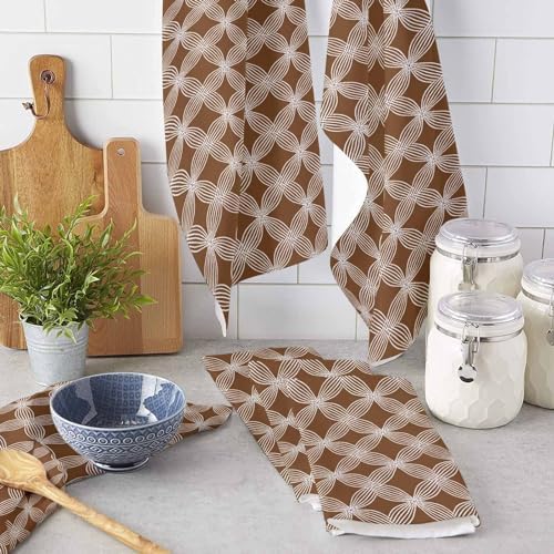 Retro Brown Kitchen Towels Absorbent Durable and Decorative