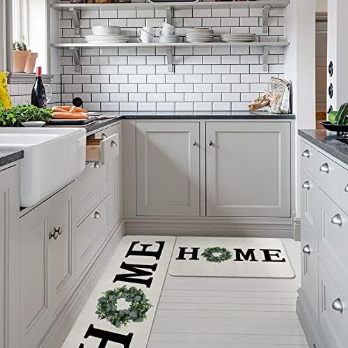 Carosoffe 2-Pack Kitchen Rugs Non-Slip Soft Absorbent Mat Set