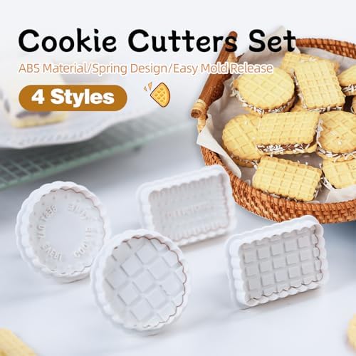 GROWTAIL 4pc Cookie Cutters Set Perfect for Baking Fun