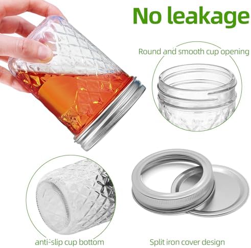 Precise High-Quality 16 oz Mason Jars Set