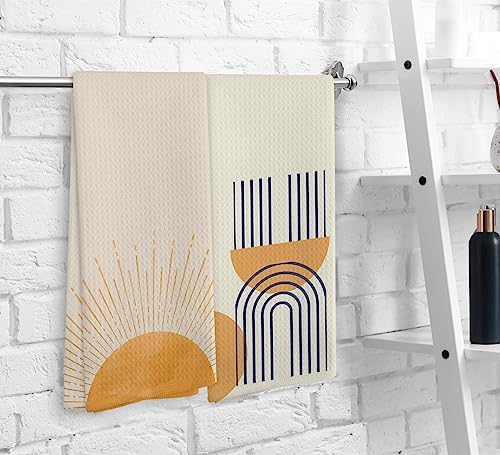 NoQL Boho Black Sunrise Kitchen Towels Set