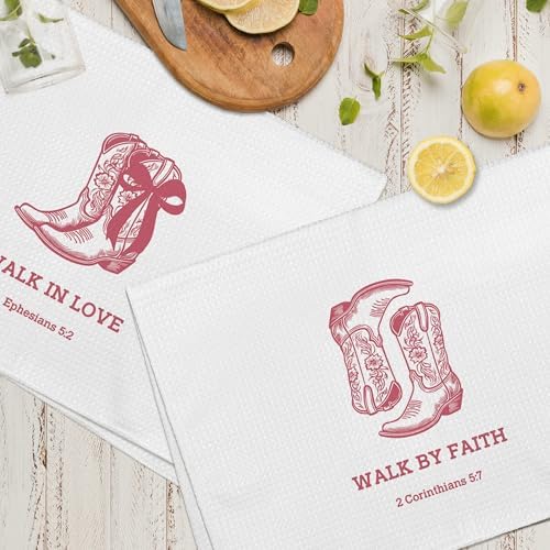Bible Cowgirl Kitchen Towels