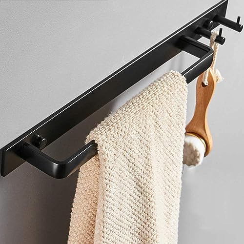 SilteD Black Towel Rack 60Cm Aluminum Wall Mounted