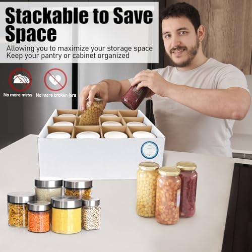 6-Piece Mason Jar Storage Box Set Durable White
