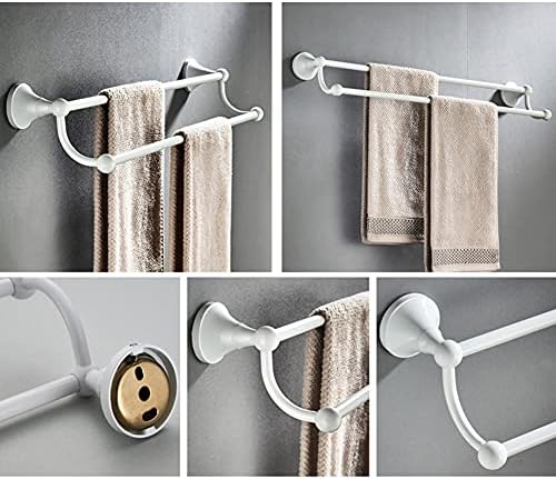 Stylish White Gold Wall-Mounted Towel Rail