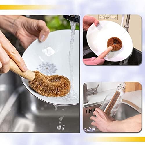 Grehge Kitchen Scrub Brush Set All Natural Family-Friendly