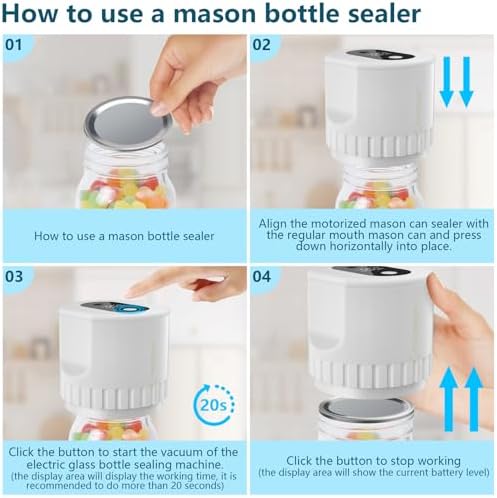 Electric Jar Vacuum Sealer Kit Wide Regular Mouth Jar Sealer