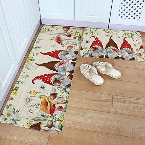 High-Quality 2-Piece Mushroom Kitchen Bathroom Rugs