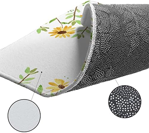 Yellow Daisy Kitchen Rug 2PCS Non-Slip Soft Absorbent Mats