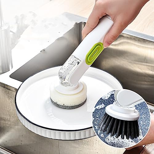 Multi-Functional Long-Handle Liquid-Filled Cleaning Brush for Kitchen Cleaning