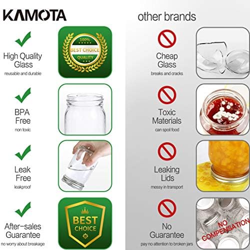 KAMOTA 12 Oz Mason Jars 24 Pack with Lids and Bands