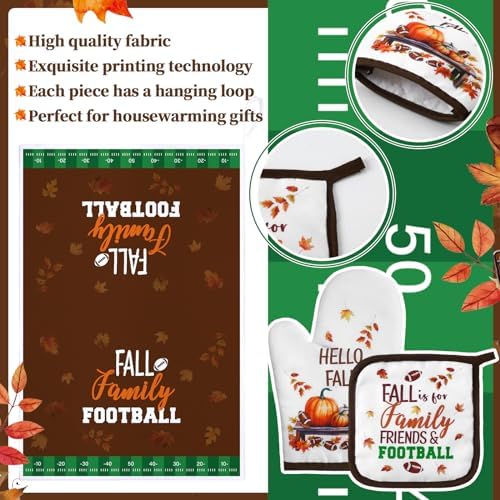 Bencailor 8-Piece Football Kitchen Pootholders Oven Mitts Set