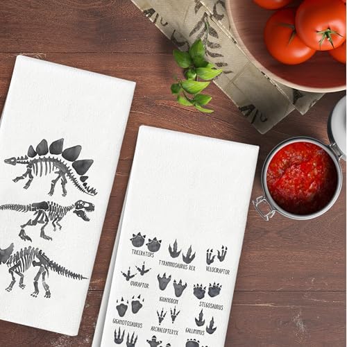 Kids Bathroom Dinosaur Towels Set of 2