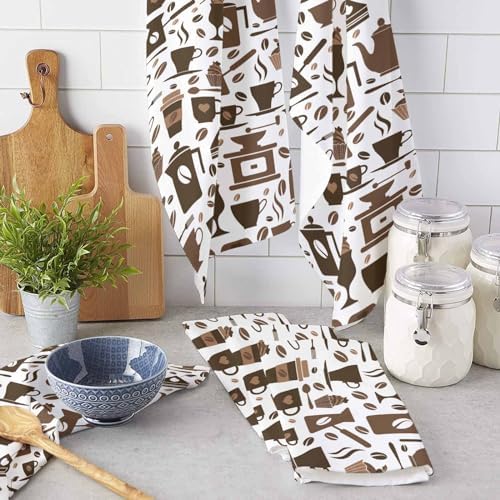 ZOE GARDEN Coffee Kitchen Towels 4-Pack