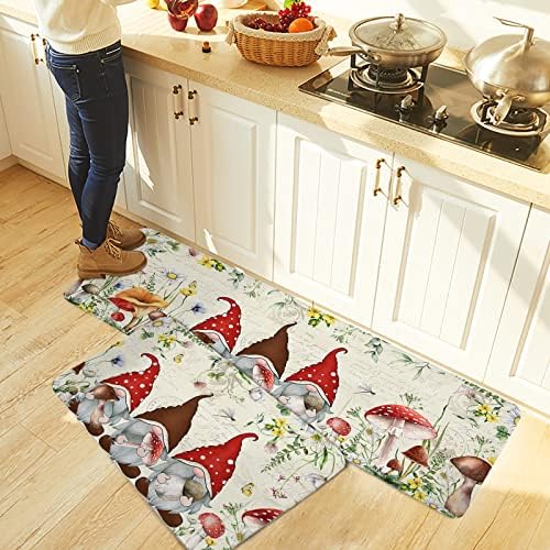 High-Quality 2-Piece Mushroom Kitchen Bathroom Rugs