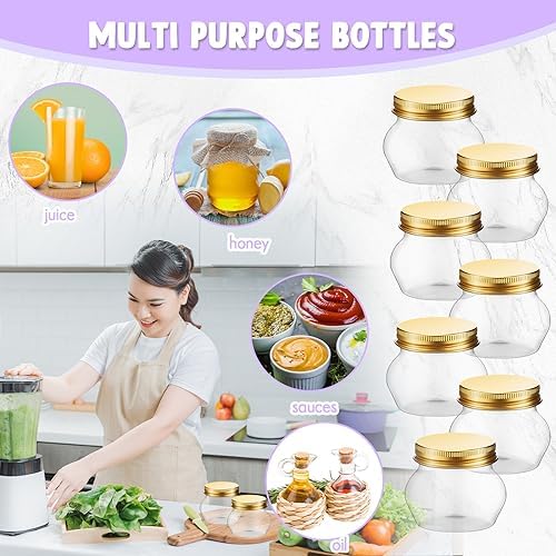 48-Piece 4 oz Clear Plastic Mason Jars Gold