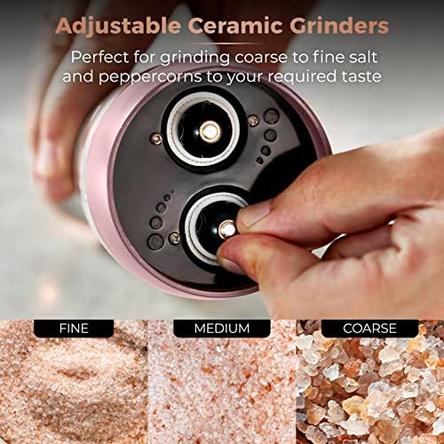 Tower T847004 Pink and Rose Gold Salt and Pepper Mill
