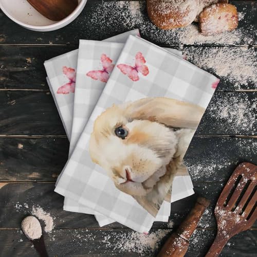 Easter Bunny Kitchen Towels 18x28 Soft Durable Absorbent Quick Dry