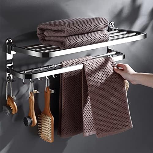 Space-Saving Folding Towel Rack Bathroom Organizer 50cm