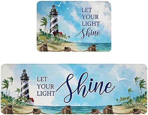 Sturdy Nautical Kitchen Rugs 2-Piece Set