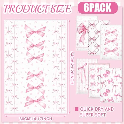 Elegant Pink Bow Kitchen Towels