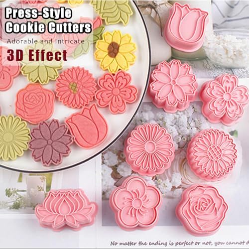 8-Piece Set of Creative Flower Cookie Cutters for Baking