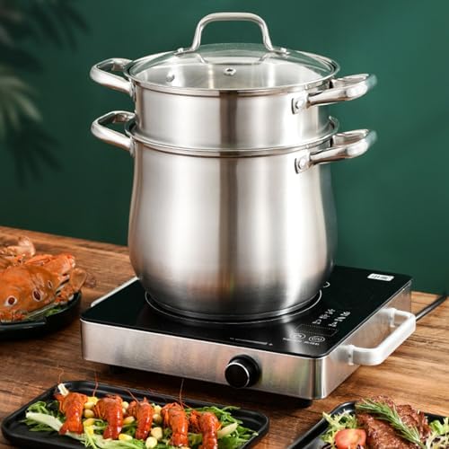 High-Quality 2-Layer Stainless Steel Steam Pot with Dual Handles