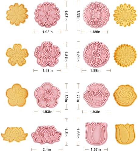 8-Piece Set of Creative Flower Cookie Cutters for Baking