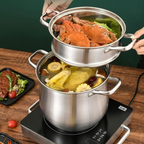 High-Quality 2-Layer Stainless Steel Steam Pot with Dual Handles