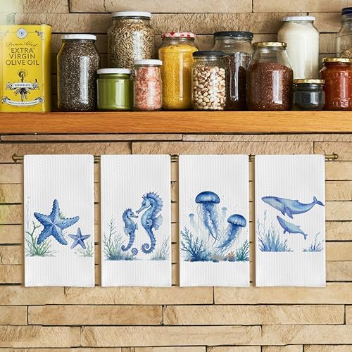 Coastal Kitchen Collection - 4-Piece Towels Ocean Design