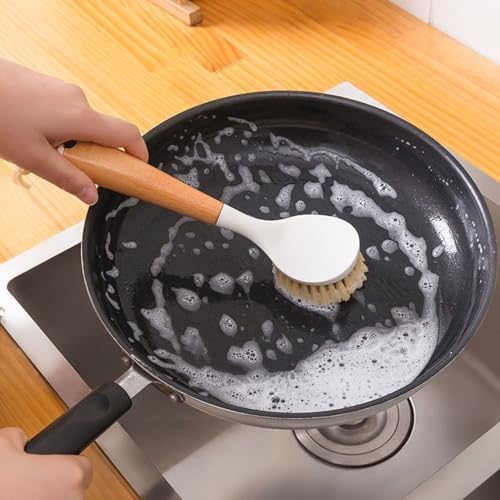 Bamboo Handle Dishwashing Brush Durable Bristles for Sustainable Kitchen Cleaning