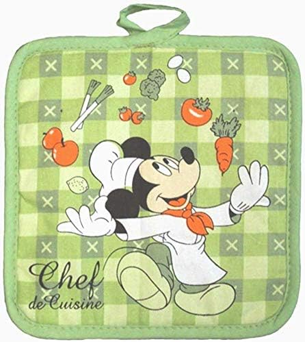 Disney Kids Oven Mitt Pot Holder Set Mickey Mouse Green