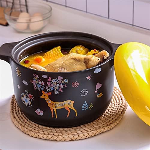 CTXDLK Heat-Resistant Cast Iron Casserole Pot