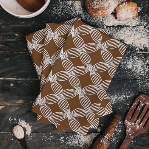 Retro Brown Kitchen Towels Absorbent Durable and Decorative