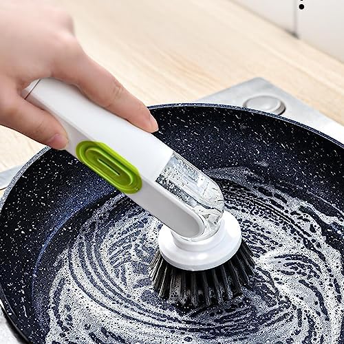 Multi-Functional Long-Handle Liquid-Filled Cleaning Brush for Kitchen Cleaning