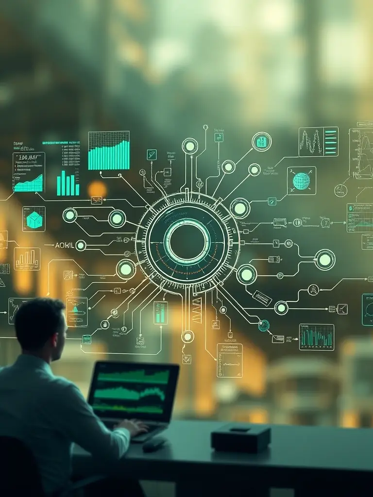 A digital twin simulation of a complex system being analyzed and optimized by EAILEYTECH consultants, showcasing the company's advanced analytical capabilities.