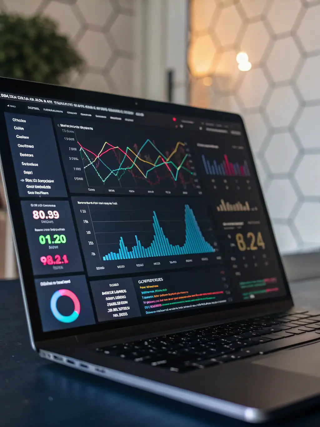 A cognitive intelligence dashboard displaying data-driven insights and predictive analytics for strategic foresight.