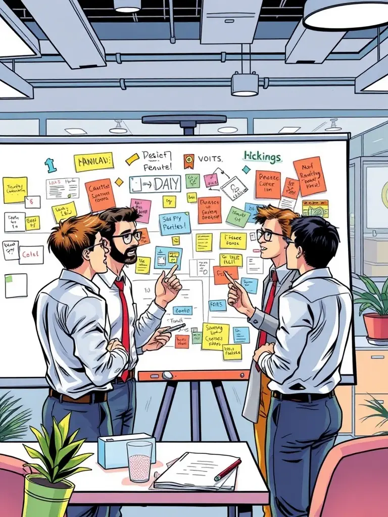 A team of EAILEYTECH consultants collaborating on a cognitive intelligence analytics project, using advanced AI tools to extract actionable insights from complex data sets.